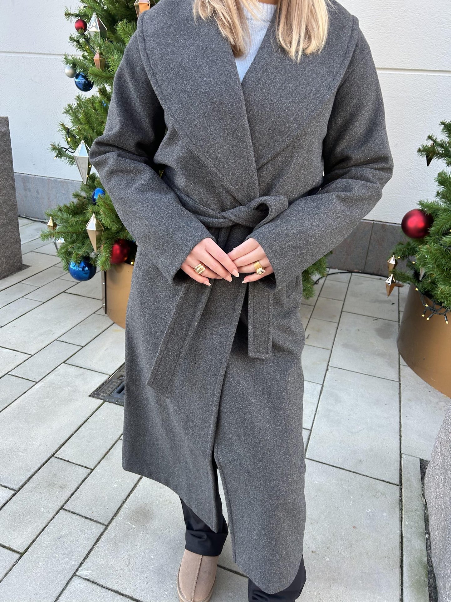 VMANNE Coat - Dark Grey Melange